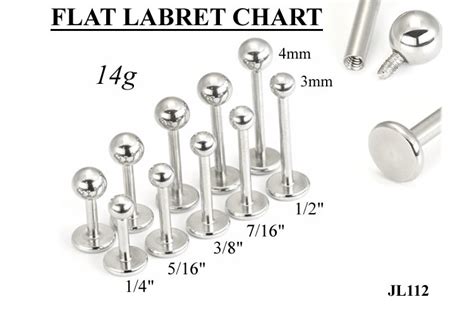 what size labret for nose.